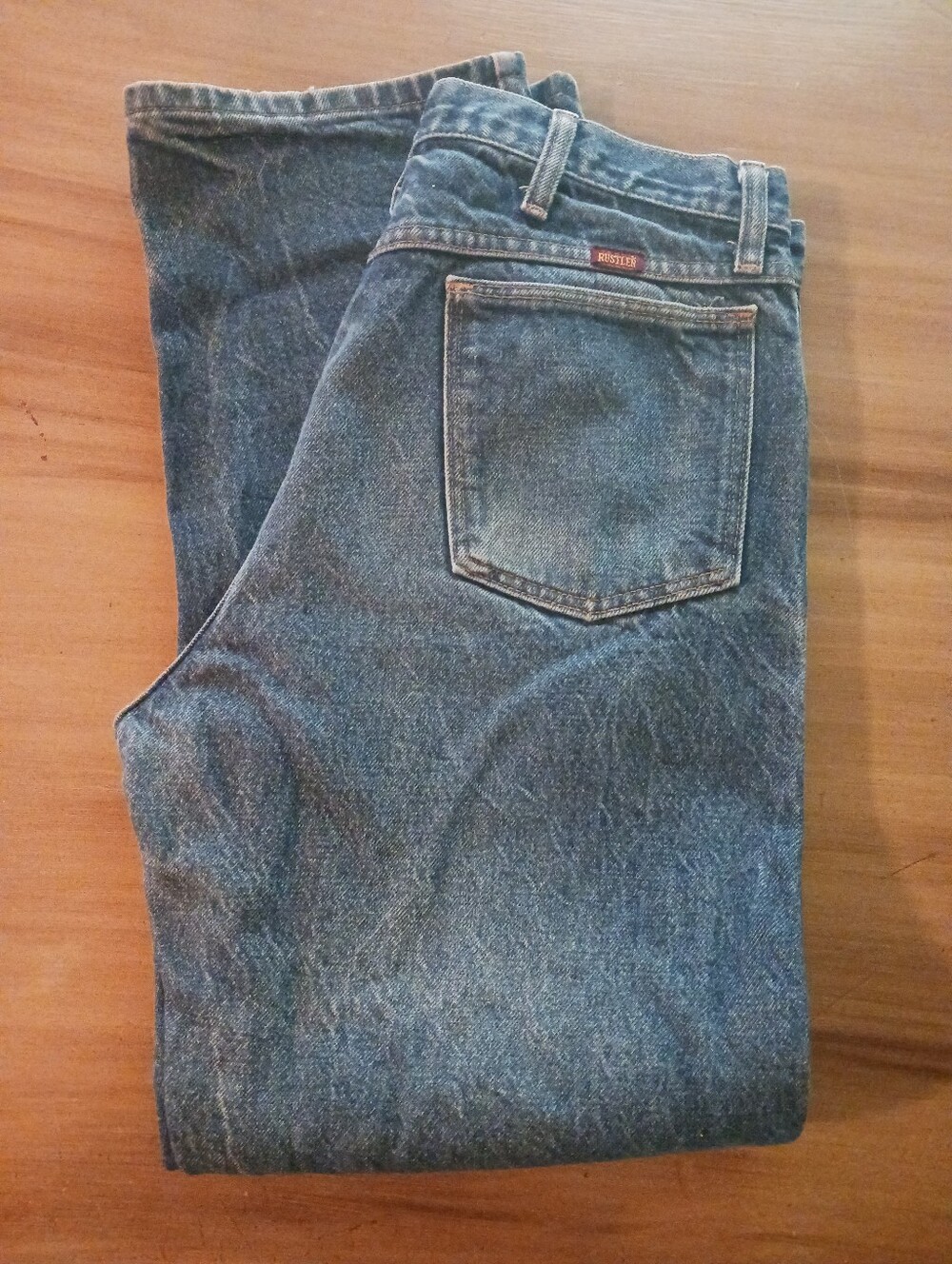 Men's Rustler Blue Jeans 34x30 Denim Work Farm Rodeo Western Country